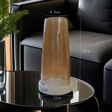 1pc Elegant Solid Color Glass Vase With Tray, Suitable For Home And Office Decor - Multifunctional Cylindrical Design, Fits Living Room, Bedroom, Study - Perfect For Fresh Flower And Floral Arrangements Home Decor Room Decor Flower Vase