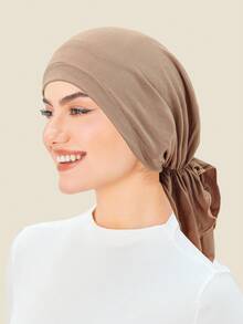 Women Modal Elastic Headscarf Hat, Solid Color Short Tail Curved Headwrap, Breathable Chemo Hat,Suitable For Daily Life And Occasions