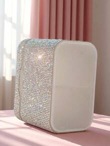 1pc Sequin Decorated Manicure Jewelry Box, Rhinestone Storage Box, Creative Storage Box, Manicure Dust-Proof & Anti-Oxidation, Large Capacity For Manicure Decorations, Recommended By Professional Manicurists, Handmade Sequin Decor, Shining Under Sunlight - Multicolor - View 5