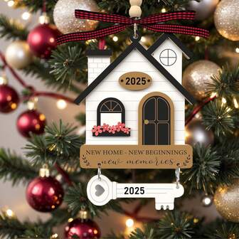 1 Stück Einweihungsgeschenke Neues Heim - Einweihungsgeschenke für neues Haus - Einweihungsgeschenke für Frauen, Paar - Neuer Anfang im neuen Haus - Geschenkideen für neue Hausbesitzer - Holz Heim Ornament 2025