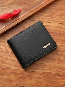 New Short Men's Wallet Retro Youth Ultra-Thin Wallet Student New Multifunctional Card Case Men's Wallet - Black - View 1