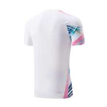 LI-NING Badminton Jersey For Men's And Women's, Professional Training Top, Quick-Drying Short-Sleeve Competition Shirt Quick-Drying And Breathable, Suitable For High-Intensity Training And Competitions AAYV165 - White - View 2