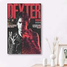 1PC For MORGAN Unframed Canvas Poster - Modern Abstract Vintage Wall Art With Bold Red Text & Black Splatter Design, High-Quality Print For Living Room, Bedroom Decor - Perfect Gift For Fans, Birthdays, Anniversaries, Living Room Decor Frameless Canvas Stylish Frameless Artwork, Wall Art Decor