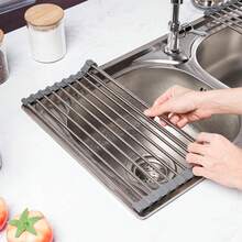 1PC Silicone Drain Mat, Foldable Kitchen Drying Mat, Drain Mat, Fruit, Vegetable, Tableware Drain Mat, Sink Mat, Dining Table Storage Mat, Kitchen Gadget