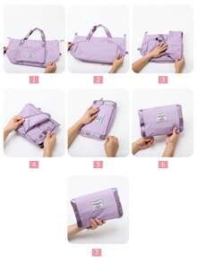 1 件牛津布旅行袋，可扩展和折叠，干湿分离，男女通用行李袋 - 彩色 - 查看 8