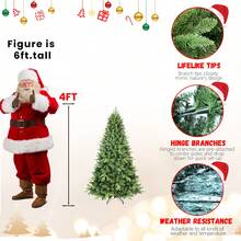5FT Classic Christmas Tree With 967 PE+PVC Tips – Realistic Hinged Branches, Easy Assembly, Stable Metal Stand, Full Natural Look For Holiday Decorating