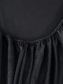 1pc Black Velvet Fitted Sheet Warm Soft Solid Fuzzy Fitted Sheet King Queen Full Twin Size, Luxury Super Soft Cozy Comfy Bottom Sheet With 11.8" Deep Pocket,Suitable For Fall Winter And Spring, No Pillowcases Autumn And Winter Warm Mattress Protection, Deep Pocket, Bed Sheet - Black - View 9