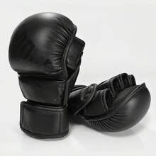 Guantes de boxeo de media mano - Guantes de entrenamiento profesionales, guantes de kickboxing con diseño ajustable y transpirable, mejoran el agarre y la comodidad, guantes de boxeo de media mano, equipo de deportes de combate, diseño deportivo de moda, equipo deportivo duradero