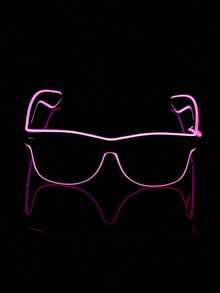 1pc/2pcs/4pcs Battery Included Wireless Luminous Glasses, Gifts For Nightclub, Bar, Party, Rave, Techno Style LED Glowing Glasses, Neon Glow Glasses, Festival Glasses - Pink - View 10