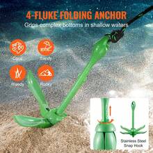 Kayak Anchor Kit, 3.5 Lb Paddle Board Anchor Kit With 26.2 Ft/8 M Rope And Buoy, Folding Small Boat Anchor With Storage Bag And Snap Hook, Kayak Accessories For Kayaks, Small Boats, Canoes - Default - View 3