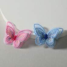 12 pachete de aplicații fluture dublu strat, 2,4 in - etichete fluture din organza brodată din dantelă, ornamente cu fluturi din material textil multicolor, consumabile de cusut pentru rochie de mireasă, meșteșuguri DIY - Multicolor - Vizualizare 4