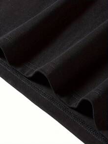 Herren Totenkopf Grafik Baumwoll-Shirt - atmungsaktiv, locker sitzend, Rundhalsausschnitt, Kurzarm, sportlich-lässiger Stil, waschbar, ganzjährig vielseitig einsetzbar, Totenkopf-Shirt, pflegeleichte Kleidung, funkelnde Textur - Schwarz - Übersicht 4