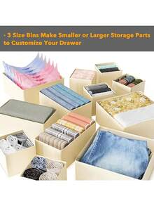 3pcs Foldable Fabric Storage Box, Simple Style, Foldable Fabric Storage Box, Wardrobe, Dressing Table, Drawer Partition Storage Basket, Underwear And Bra Decoration, Autumn Decoration, Festival Decoration, Room Decoration, Home Decoration, Bedroom Decoration