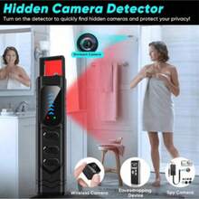 Rechargeable Smart Camera Detector, Anti-Eavesdropping, Anti-Spy, Anti-Tracking Device To Protect Privacy And Security. Wireless Signal, Infrared Detector, Anti-Positioning, Hotel Anti-Spy, Hidden Camera Detector. Compatible With GPS Tracker, Wiretapping Equipment, Anti-Spy Detector, Wiretap, RF Signal. 5 Levels, 4 Professional Modes, 24-Hour Working Time.