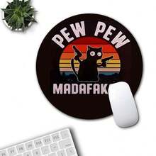 1 Piece Of Fun And Cute Mouse Pad, Circular Mouse Pad For Office Desk, Small Mini Travel Mouse Pad With Anti Slip Rubber Base, Laptop Office Rubber Mouse Pad Suitable For Girls And Boys, Suitable For Office, Home, Study And Gaming, 20 * 20 * 0.2cm