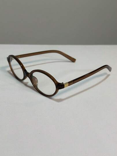 [Betsy]Doce de Biblioteca Óculos De Passeio Para Estudantes Femininos Anti-Azul Light Fashion Personality Retro Casual Oval Plain Glasses