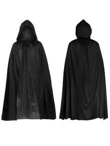 1 件圣诞斗篷连帽中世纪服装女巫威卡吸血鬼万圣节圣诞节角色扮演服装斗篷黑色斗篷万圣节服装