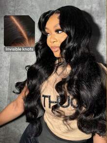 13x6 Wear And Go Glueless Wigs 7x5/5x5 Lace Closure Human Hair 250% Density Pre Plucked Pre Cut 13x4 HD Body Wave Lace Frontal Wigs Human Hair For Women Ear To Ear Glueless Human Hair Wig Wear To Go Natural Black Color - Natural Black - 查看 3