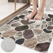 حصيرة الحمام غير الانزلاقية ، حصيرة حمام ناعمة مريحة مع فتحات تصريف ، حصيرة حمام من مادة البي في سي بتدليك اللوفة للاستخدام في الحمام والأماكن الرطبة ، سريعة التجفيف