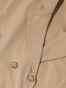 2pcs/Set Girls' Stylish Jacket + Mesh Patchwork Skirt, Spring/Autumn