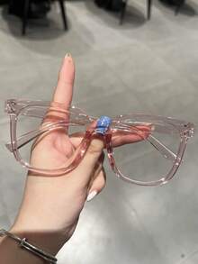 1 件/2 件/3 件女士时尚无度数眼镜，新款超大镜框超轻音乐节铆钉学院风格多功能无度数眼镜适合日常使用、互联网、办公室、电脑、电话、阅读、游戏