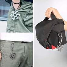 1pc 18 In 1 Premium Snowflake Shape Tool Screwdriver Multi-Tool Card With Keyring,Multi-Functional Tool - With Bottle Opener, Flat-Head And Screwdrivers, Wrench, Etc. - A Unique Christmas Gifts That The Daughter Gave To The Man, The Husband, The Grandfather And The Father,Portable Keychain, Multi-Purpose Bottle Opener, Automotive Repair Tools - Multicolor - View 5