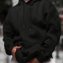 Men'S October'S Very Own OVO Canadian Hoodie - Maroon Casual Pullover With Bold Letter Print, Long Sleeve, Loose Fit, 100% Polyester, Perfect For Fall And Spring, Oversized Hoodie - 黑色 - 查看 2