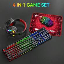 Juego de 4 piezas T-WOLF TF810 con teclado de juego con cable, ratón, auriculares y iluminación - Multicolor - Ver 9