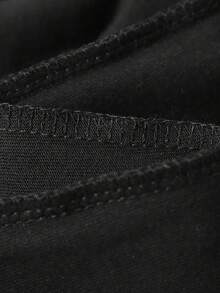 Camiseta suelta para hombres, de algodón puro, impresa, de manga corta, algodón peinado, transpirable, de ajuste holgado, no retiene el sudor, para uso diario. - Negro - Ver 3