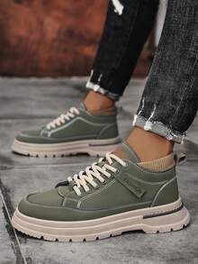 Pantofi de de lucru pentru bărbați, mărimi mari, cizme din piele, pantofi de drumeție, adidași casual cu talpă joasă, pantofi sport pentru exterior, pantofi de timp liber, pantofi de lucru, pantofi cu talpă joasă, ghete de lucru, ghete de exterior, ghete de drumeție, verde