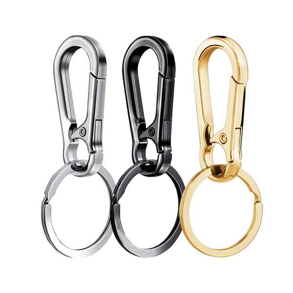 5/10/15pcs Carabiner Keychains, Metal Climbing Carabiner Shaped Keyrings, Key Holder Clips Hooks For Car Keys, Outdoor Hiking Camping, Suitable For Men And Women