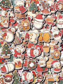 108pcs Christmas-Themed Sticker Packs - Vinyl Self-Adhesive Stickers - Suitable For Water Bottles, Laptops, Gifts, Windows, And Various Shapes And Colors - Christmas Party Decorations, The Best Choice For Christmas Christmas Christmas Decorations Christmas Pajamas Christmas Gifts Christmas Decor