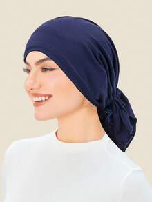 Women Modal Elastic Headscarf Hat, Solid Color Short Tail Curved Headwrap, Breathable Chemo Hat,Suitable For Daily Life And Occasions