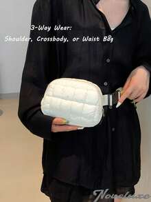 Quilted Puffy Waist Bag, Fashion, Super Comfy, Adjustable Crossbody Bag, Suitable For Women, Perfect For Running, Shopping, Hiking And Workout Organizer Storage Storage Bag Organization,Crossbody Bags For Autumn And Winter, Gifts For Thanksgiving, Christmas, Birthdays, And Other Holidays, Fashionable Waist Bags - 彩色 - 查看 8