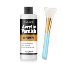 Acrylic Varnish Set - Water-Based Sealant, Super Glossy, UV Resistant, Anti-Cracking, Suitable For Wood, Clay, Painting, Metal, Plastic, Leather And Textile Arts And Crafts - White - View 9