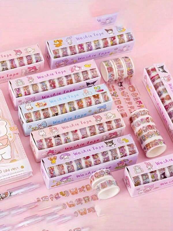 Sanrio Set de Washi Tape Sanrio : 10 pièces de designs adorables de Kuromi, My Melody et Cinnamoroll pour le journaling et l'artisanat