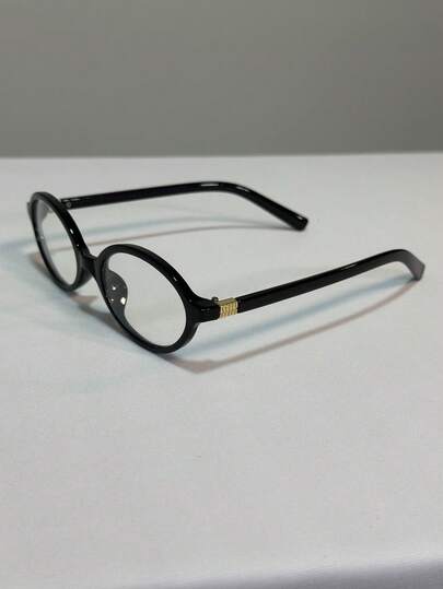 [Betsy]Doce de Biblioteca Óculos De Passeio Para Estudantes Femininos Anti-Azul Light Fashion Personality Retro Casual Oval Plain Glasses