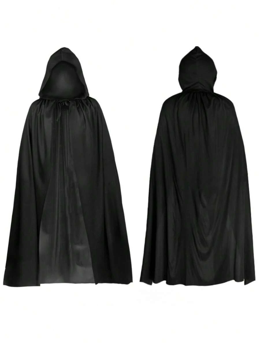 1 件圣诞斗篷连帽中世纪服装女巫威卡吸血鬼万圣节圣诞节角色扮演服装斗篷黑色斗篷万圣节服装