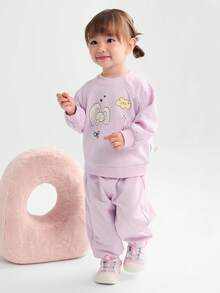 Balabala Conjunto de 2 piezas para niña con estampado de dibujos animados, nueva colección otoño 2025 - rosa - Ver 2