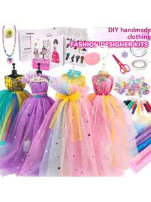 6-12岁女孩缝纫手工套装，DIY娃娃衣服制作，兴趣爱好培养，生日、圣诞节、万圣节的完美礼物 - 缝纫玩具、旅行玩具、课堂减压玩具、迷你玩具、洗澡玩具、文具、减压球 - 彩色 - 查看 9