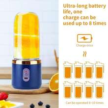 Portable Blender Mini 14oz For Juices & Smoothies With 6 Blades Puwerful Performances Fusion Blender, USB Rechargeable, Lid, Plastic Cups Included, Drop-Resistant And Wear-Resistant. Fit For Travel And Outdoor Activities,Blenders For Kitchen, Practical New Year And Christmas Gifts For Women - Multicolor - View 4