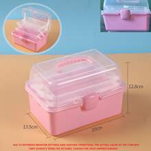 Hộp đựng đồ đa năng 3 tầng, dung tích lớn, thiết kế trong suốt, 6 màu sắc để lựa chọn, có thể gấp gọn, dùng làm hộp đựng dụng cụ làm móng, hộp đựng văn phòng phẩm, hộp đựng trang sức, hộp đựng dụng cụ may vá. Nắp trong suốt giúp dễ dàng quan sát, cấu trúc xếp chồng, bền chắc, phù hợp cho việc tự làm đồ trang trí và nhà cửa, món quà Giáng sinh hoàn hảo. - Nhiều màu - Xem 14