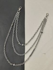 DIY Stainless Steel Dice Pants Chain Three Layers Of Silver Metal Neo Gothic Fashionable Luxury Accessories For Men And Women Halloween Carnival Gifts