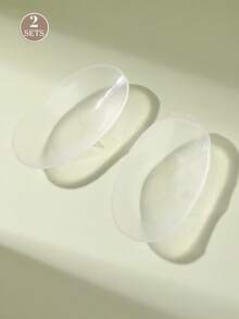 2pcs Transparent Oval Shaped Silicone Shoulder Pads, Adhesive Yoga/Running/Party/Swimming Shoulder Support Enhancer, Soft Reusable Shoulder Lift Pads, Invisible Seamless Shoulder Pads For Dresses, Shirts, Jackets, Suitable For Men And Women