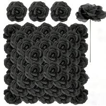10/30/300 pezzi Fiori artificiali - Rosa, Rosa di seta, Pianta finta per decorazioni da matrimonio, casa, sala da pranzo, camera da letto, cucina, decorazioni per la stanza, accessori per feste di compleanno, decorazioni da giardino all'aperto, decorazioni per feste e matrimoni, decorazioni per casa, sala da pranzo, camera da letto, decorazioni invernali - nero - Visualizzare 1
