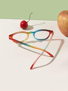 1 pieza Gafas cuadradas de marco de acrílico para adolescentes de 14 a 16 años, con estampado de leopardo bohemio de moda, sin receta, perfectas para uso diario y accesorios de viaje