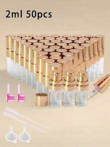 50 件套夏季旅行便携式电镀金喷雾香水分装瓶，5ml/10ml/3ml/2ml 容量香水样品瓶，细雾化妆品瓶，保湿喷雾瓶，香水分配工具，DIY 香水容器，送给家人和朋友的生日礼物，节日礼物便携且适合飞机 - 彩色 - 查看 11