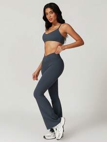 MASKERT Women's Casual Tight Yoga Vest, Long Pants Set, High Elasticity Running Sports Set, Yoga Suit Set