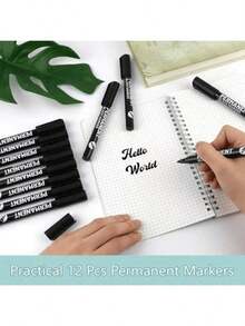 6 قطع من أقلام التخطيط الدائمة المقاومة للماء باللونين الأبيض والأسود. سريعة الجفاف، مقاومة للبهتان، بسمك 1-2 مم مقاومة للتلطيخ، أقلام أكريليك مقاومة للماء. هذه الأقلام الدائمة السوداء مناسبة للاستخدام على الورق المقوى والسيراميك والزجاج والخشب والمعدن والأقمشة. مثالية للرسم والكتابة والتلوين والتأشير، مثالية للقرطاسية ولوازم المدرسة.