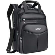 Men's Executive Leather Backpack Briefcase - 黑色055 - 查看 1